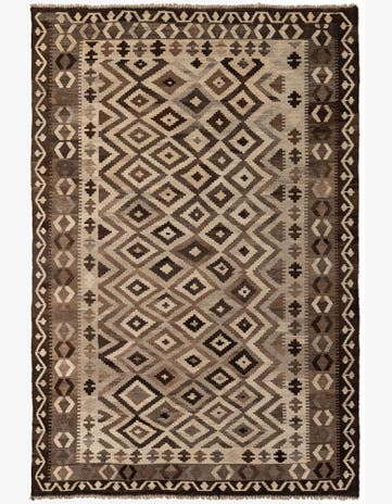 6' 5 x 9' 8 Hand Woven Kilim Maymana Wool Rug
