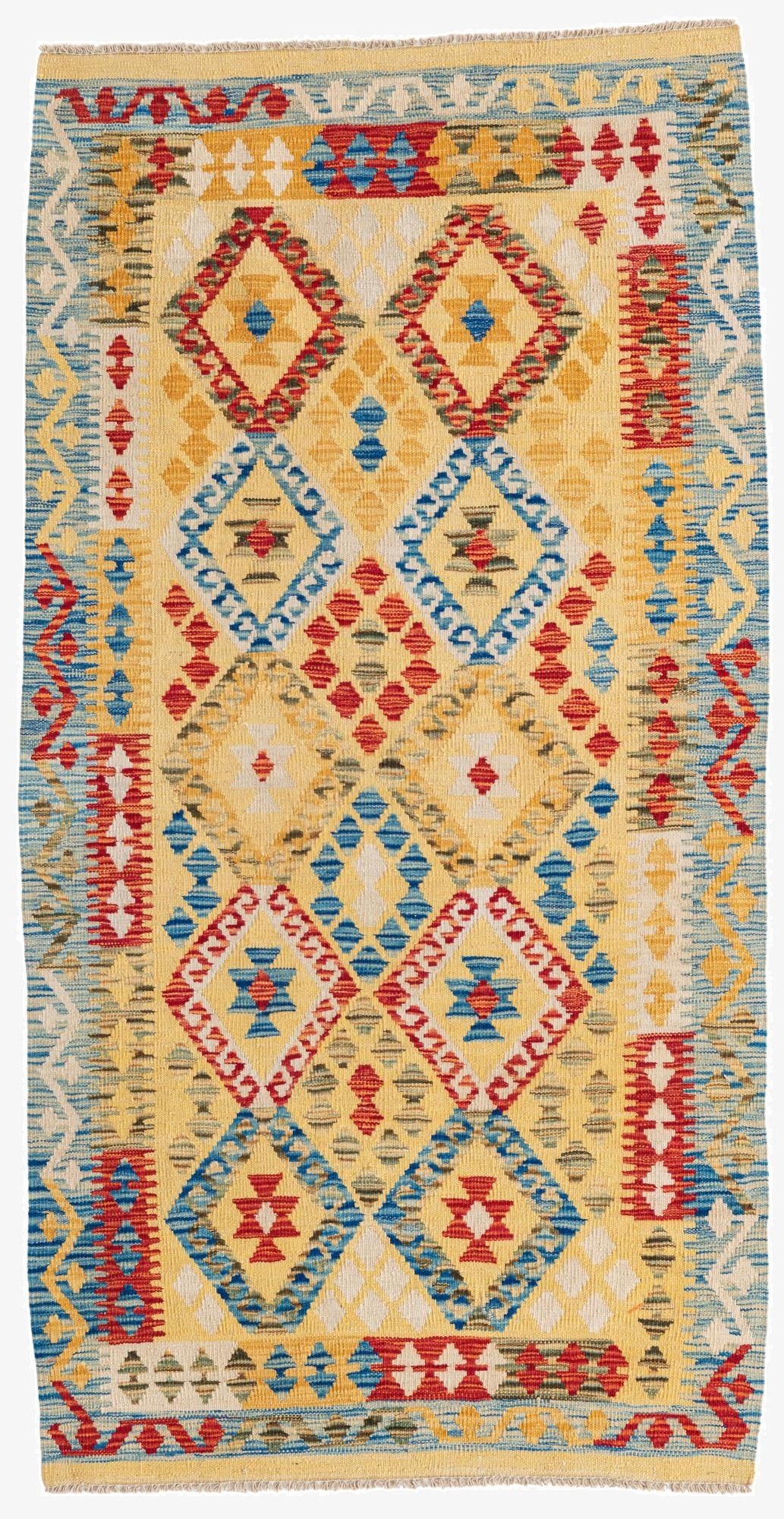 3' 6 x 6' 9  Hand Woven Kilim Maymana Wool Rug