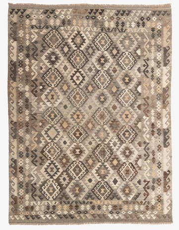 6' 1 x 8' 1 Hand Woven Kilim Maymana Wool Rug