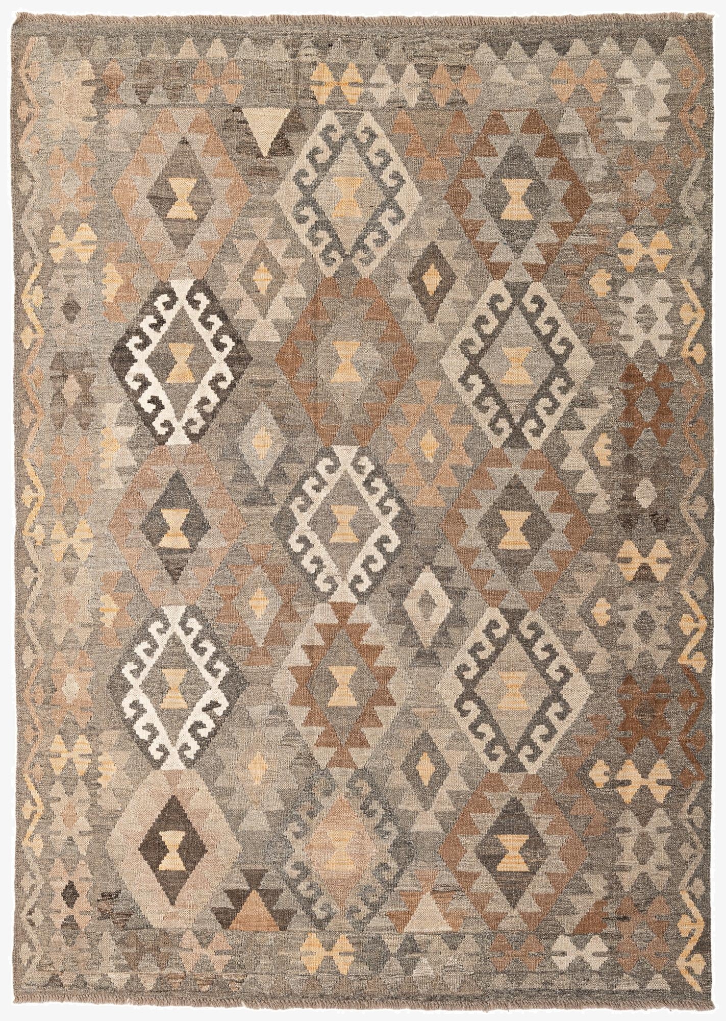 5' 9 x 8' 1  Hand Woven Kilim Maymana Wool Rug