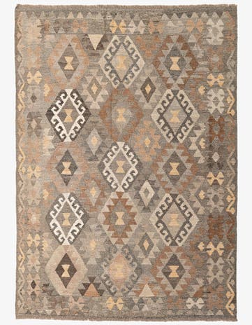 5' 9 x 8' 1 Hand Woven Kilim Maymana Wool Rug