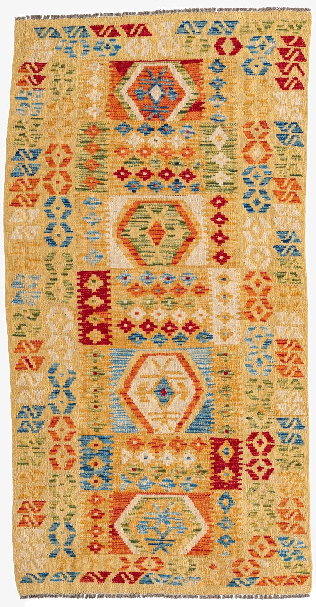 3' 5 x 6' 6  Hand Woven Kilim Maymana Wool Rug