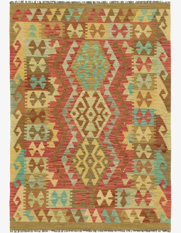 3' 6 x 5' Hand Woven Kilim Maymana Wool Rug