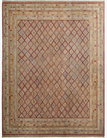 20' 5 x 25' 9 Hand Woven Kilim Maymana Wool Rug