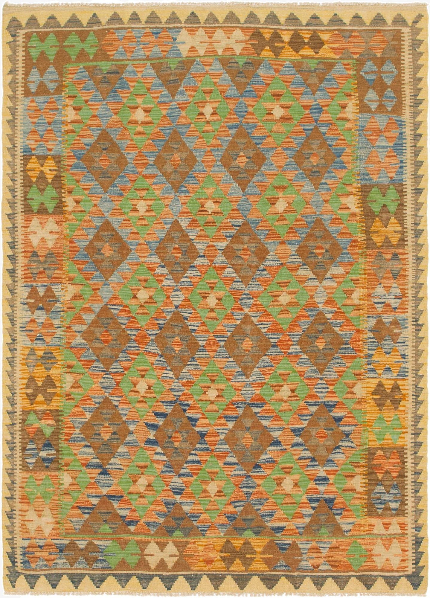 5' x 6' 10  Hand Woven Kilim Maymana Wool Rug