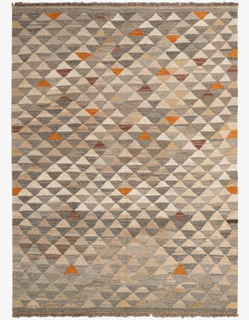 5' x 6' 8 Hand Woven Kilim Maymana Wool Rug