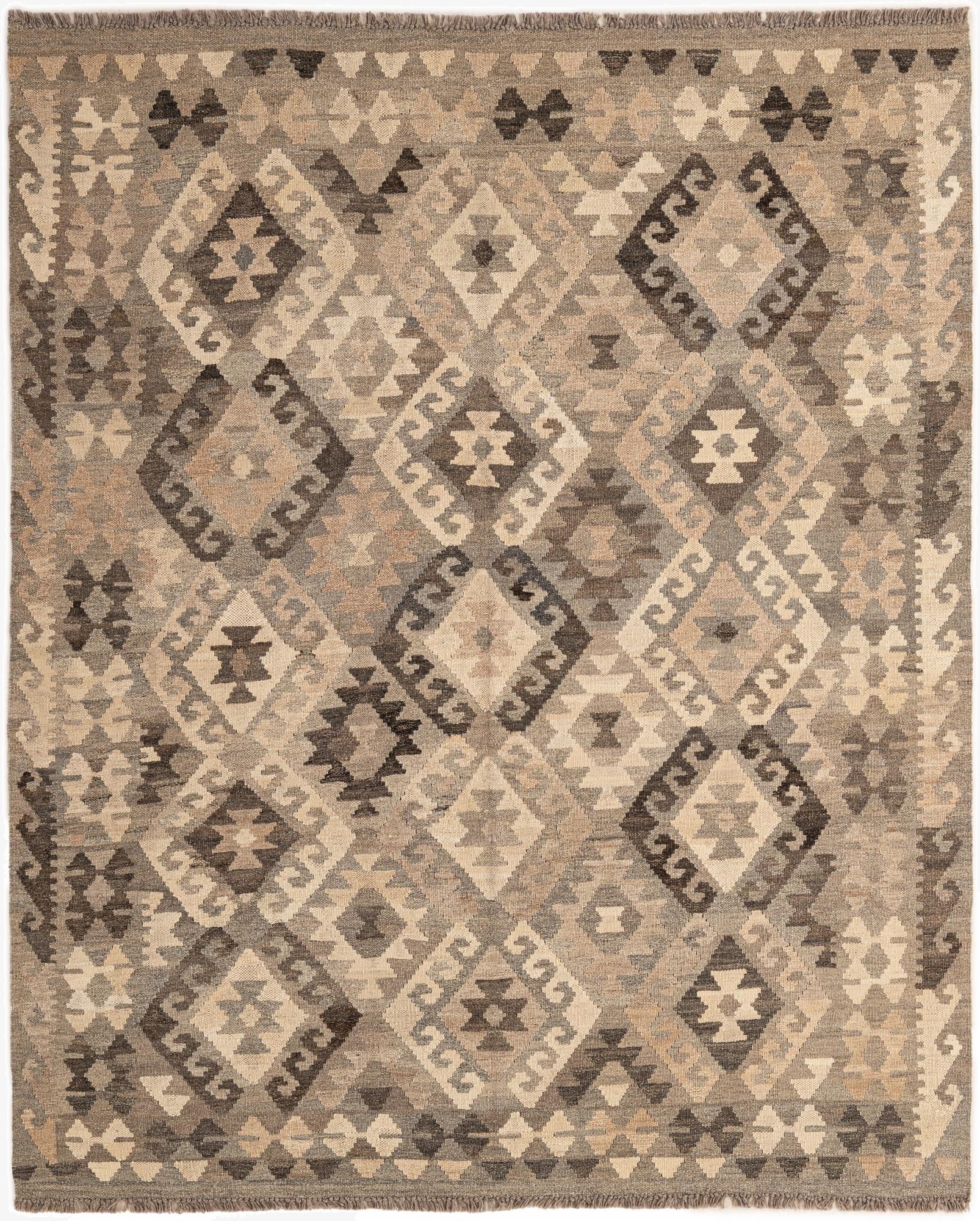 5' 3 x 6' 4  Hand Woven Kilim Maymana Wool Rug