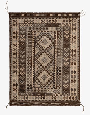 5' x 6' 7 Hand Woven Kilim Maymana Wool Rug
