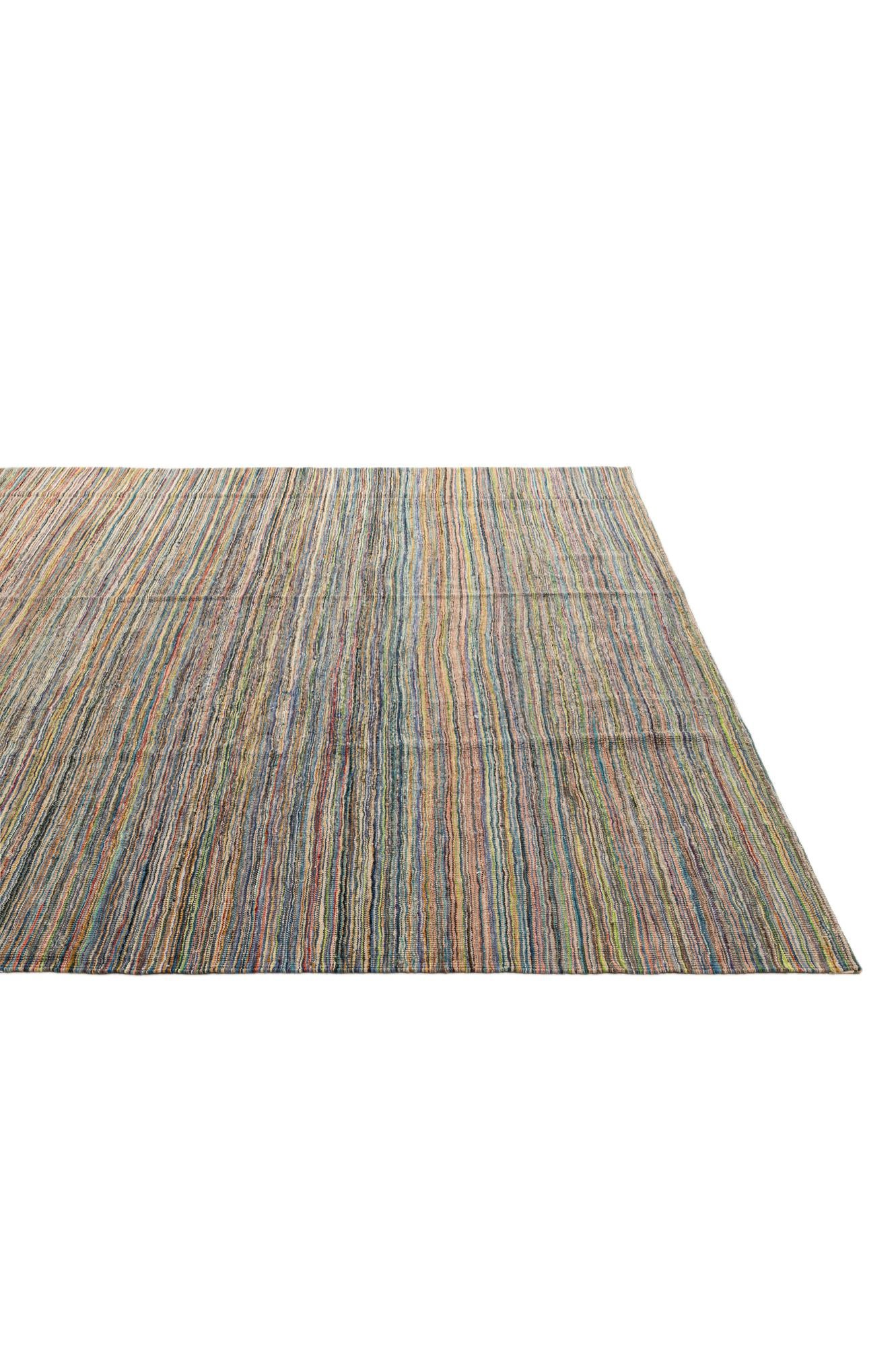 8' 7 x 9' 6 Hand Woven Kilim Modern Wool Rug