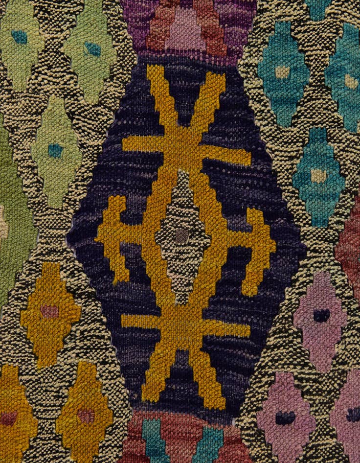 Detail image of 7' x 9' 5  Hand Woven Kilim Modern Wool Rug