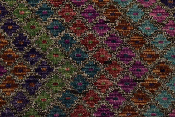 Detail image of 7' 2 x 9' 5 Hand Woven Kilim Modern Wool Rug