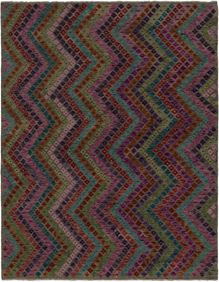 Detail image of 7' 2 x 9' 5 Hand Woven Kilim Modern Wool Rug