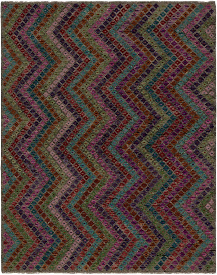 Detail image of 7' 2 x 9' 5 Hand Woven Kilim Modern Wool Rug