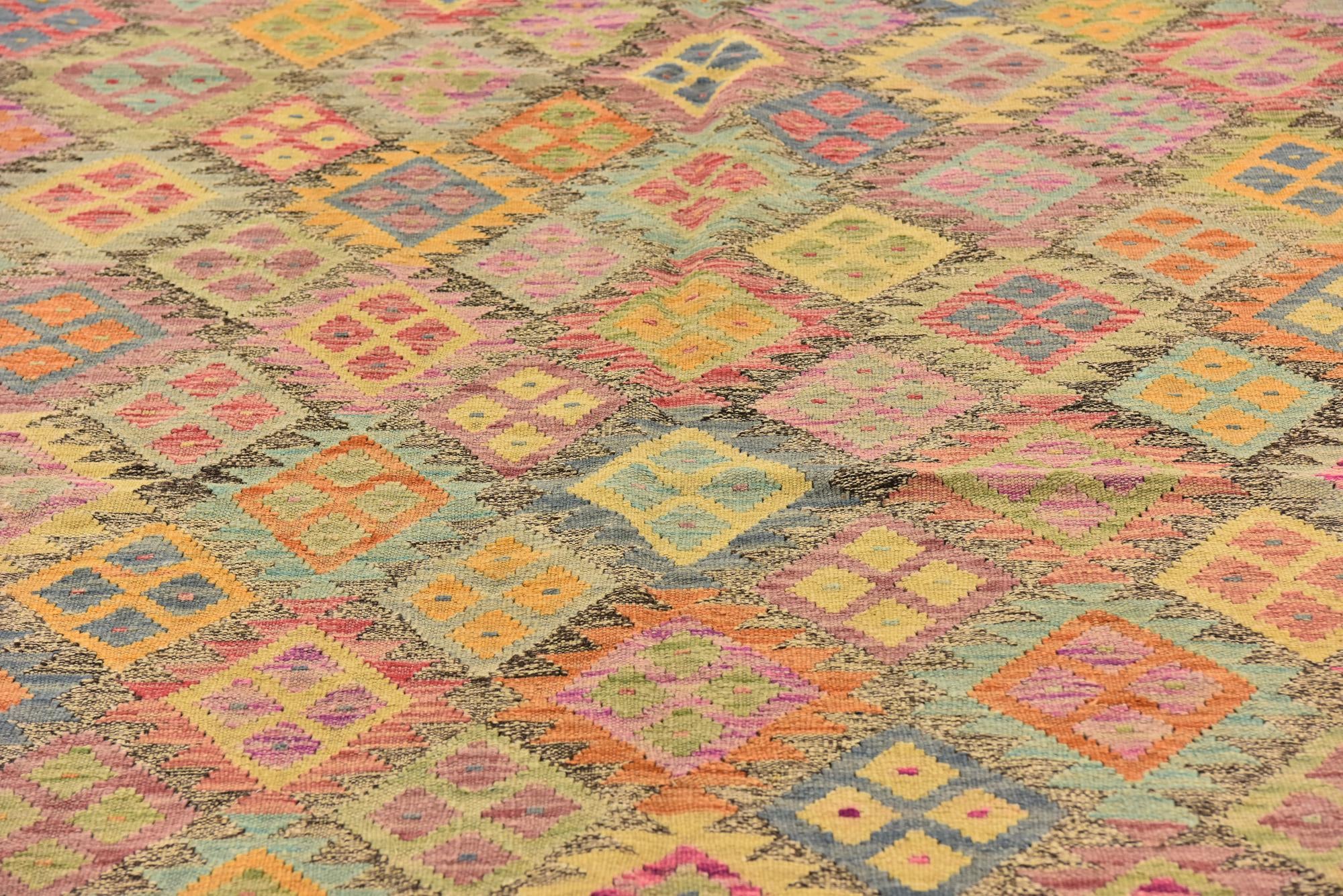 6' 10 x 8' Hand Woven Kilim Modern Wool Rug