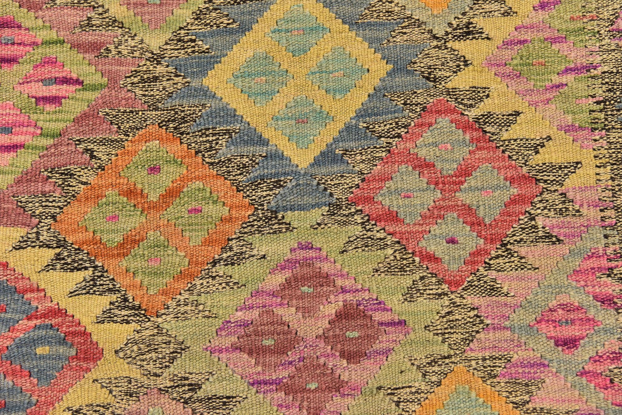6' 10 x 8' Hand Woven Kilim Modern Wool Rug