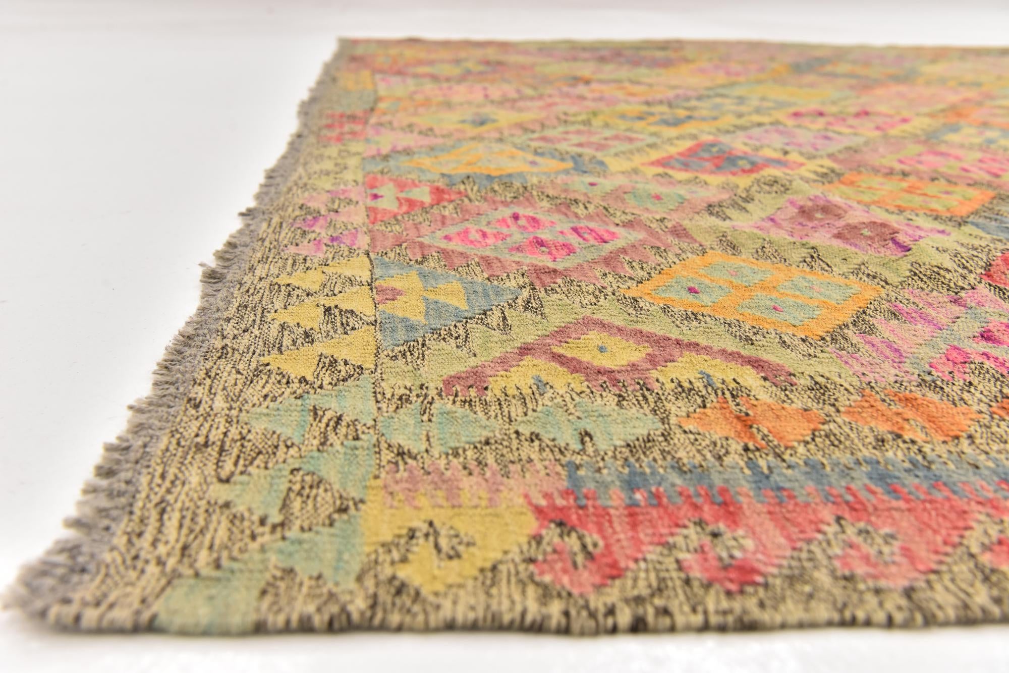 6' 10 x 8' Hand Woven Kilim Modern Wool Rug