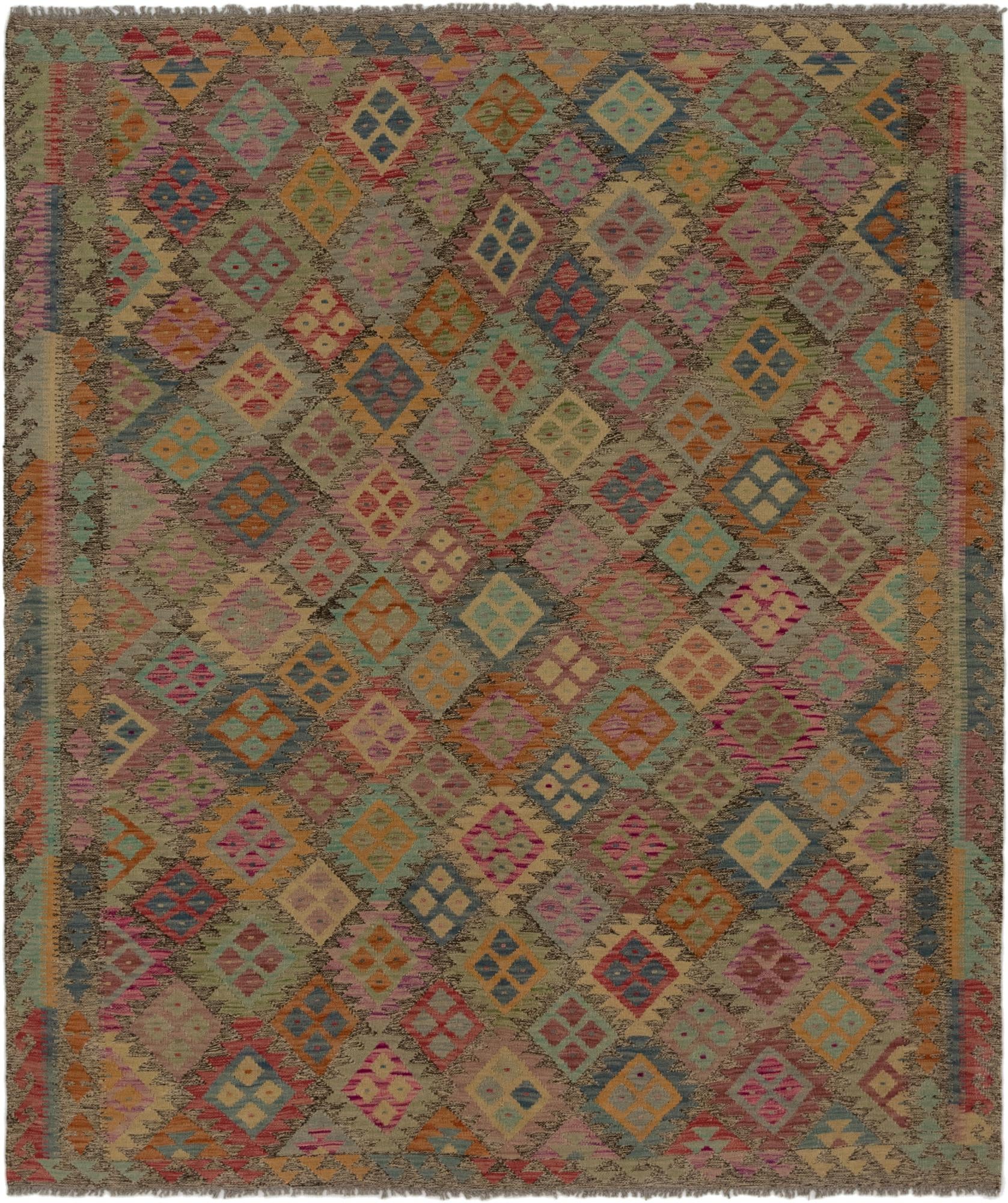 6' 10 x 8' Hand Woven Kilim Modern Wool Rug