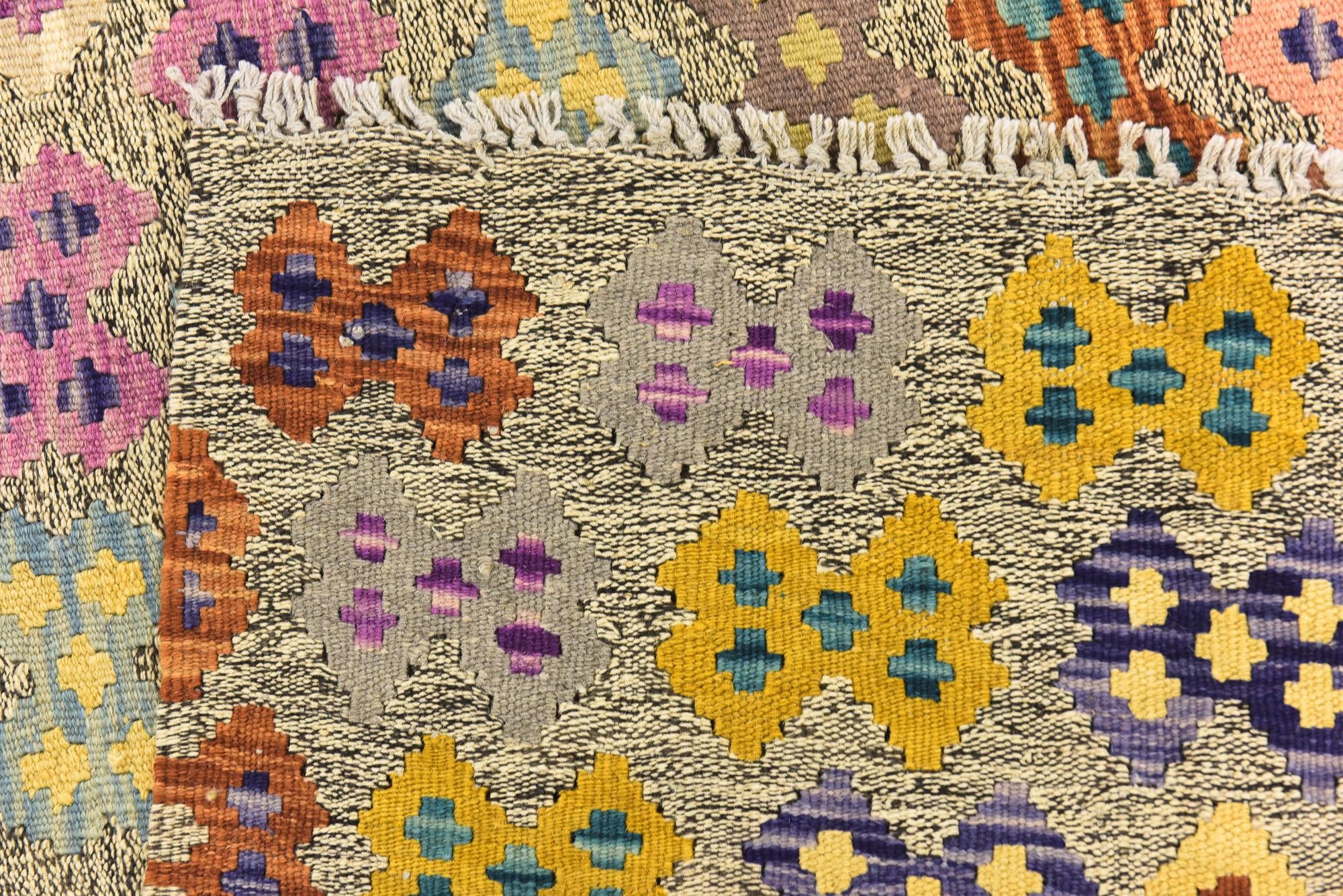 10' 9 x 13' Hand Woven Kilim Modern Wool Rug