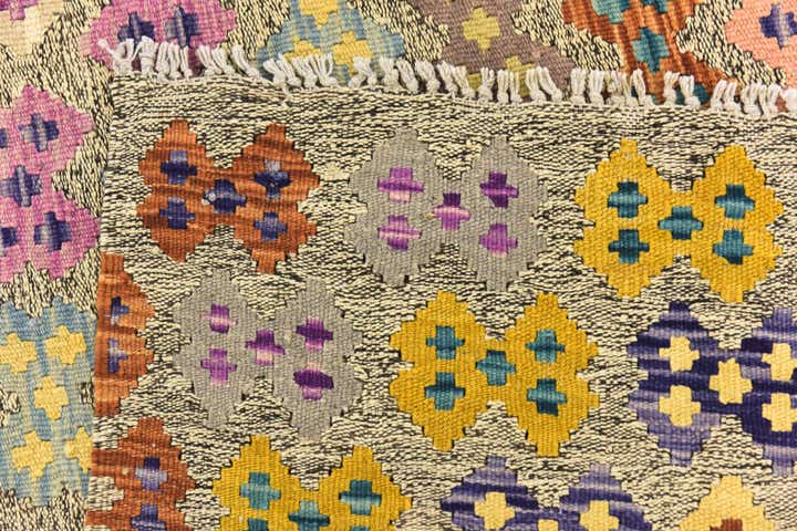 10' 9 x 13' Hand Woven Kilim Modern Wool Rug