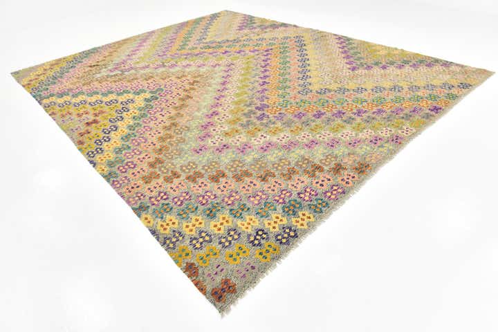 10' 9 x 13' Hand Woven Kilim Modern Wool Rug