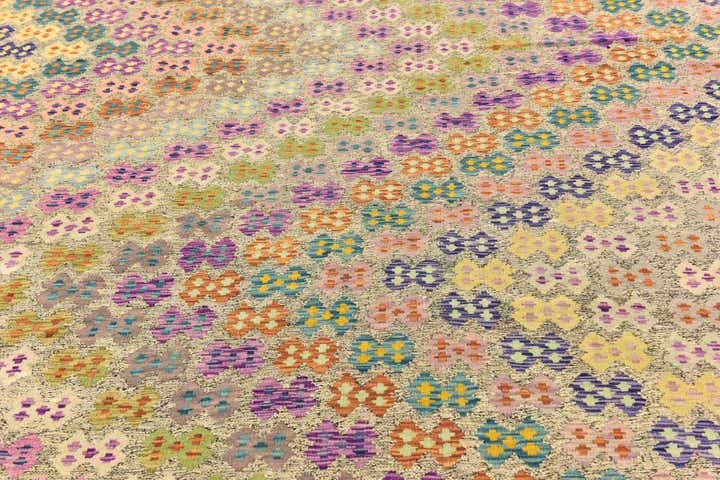 10' 9 x 13' Hand Woven Kilim Modern Wool Rug