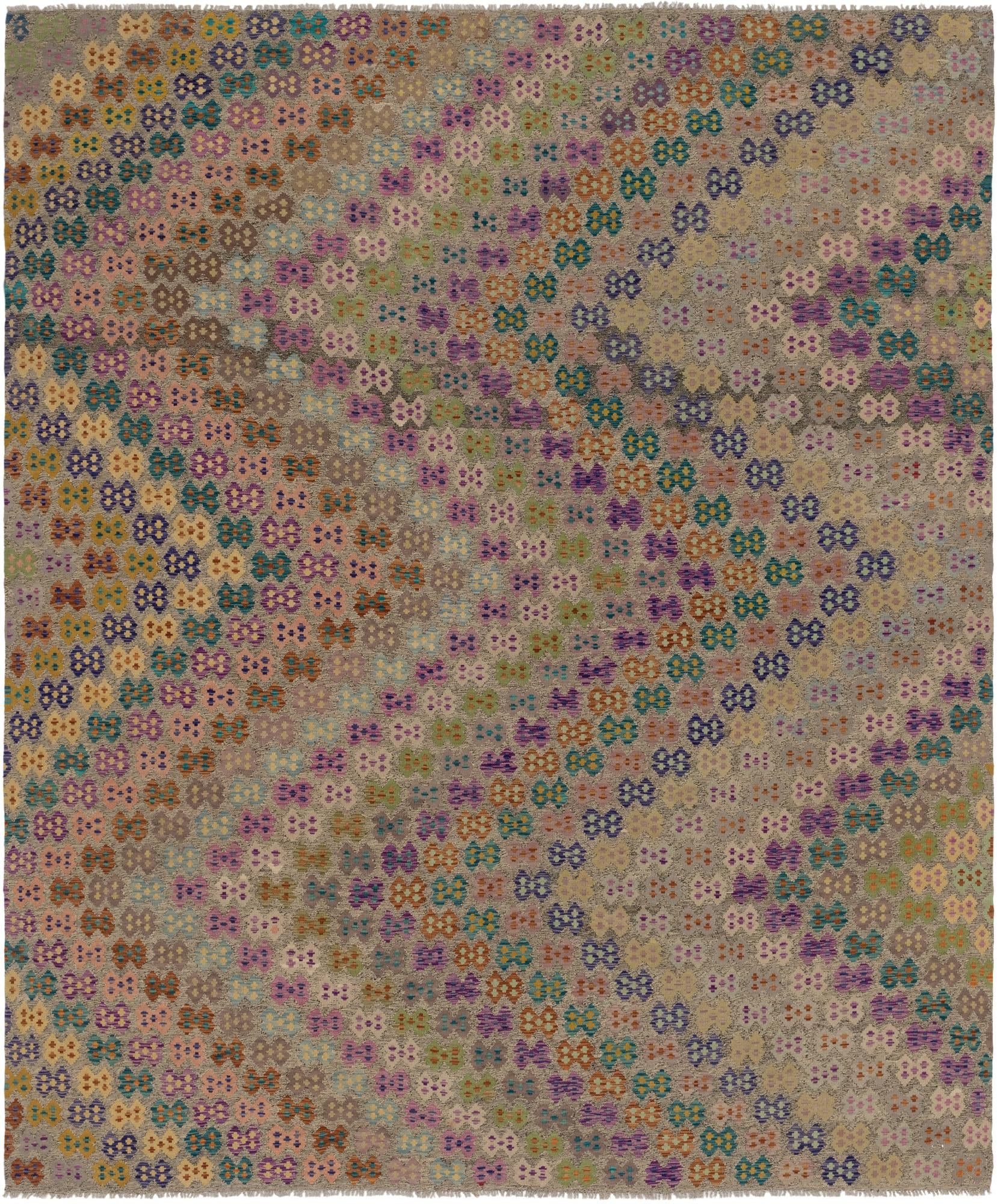 10' 9 x 13' Hand Woven Kilim Modern Wool Rug