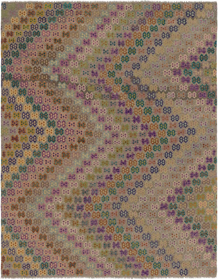 Detail image of 10' 9 x 13' Hand Woven Kilim Modern Wool Rug