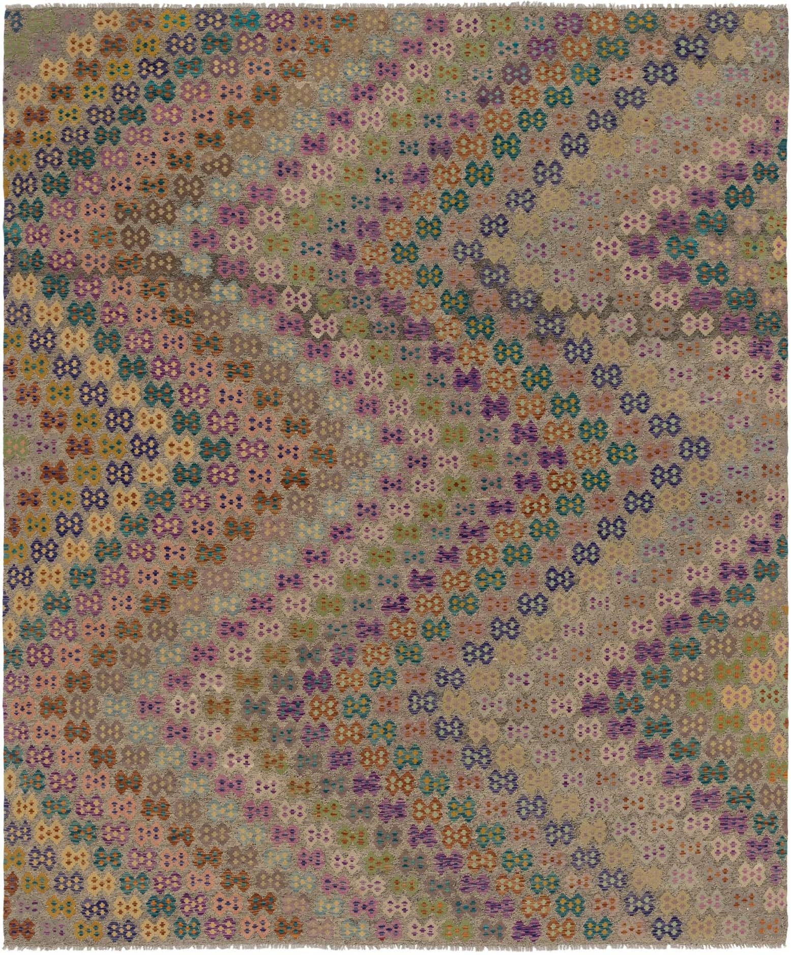 10' 9 x 13' Hand Woven Kilim Modern Wool Rug