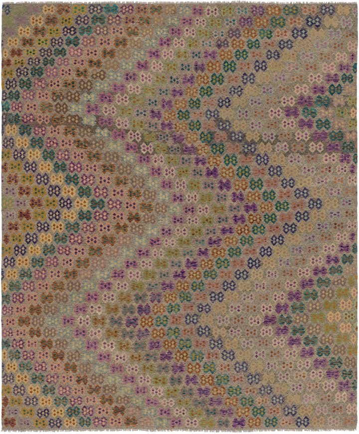 10' 9 x 13' Hand Woven Kilim Modern Wool Rug