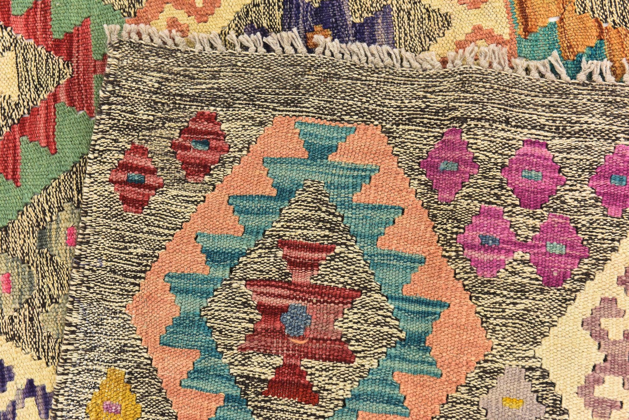 10' 10 x 12' 5 Hand Woven Kilim Modern Wool Rug