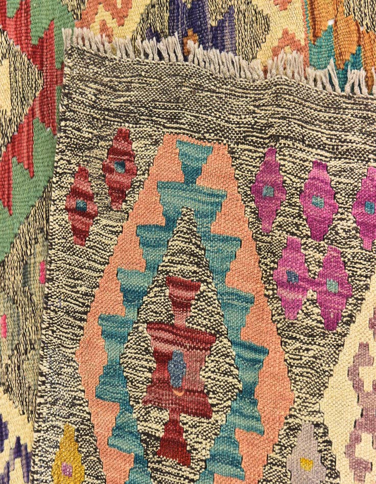 Detail image of 10' 10 x 12' 5  Hand Woven Kilim Modern Wool Rug
