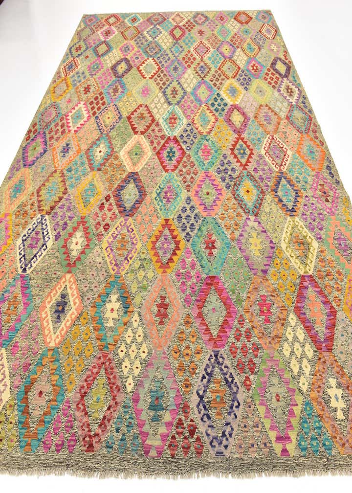 10' 10 x 12' 5 Hand Woven Kilim Modern Wool Rug