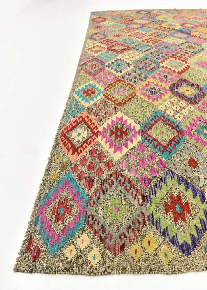 10' 10 x 12' 5 Hand Woven Kilim Modern Wool Rug