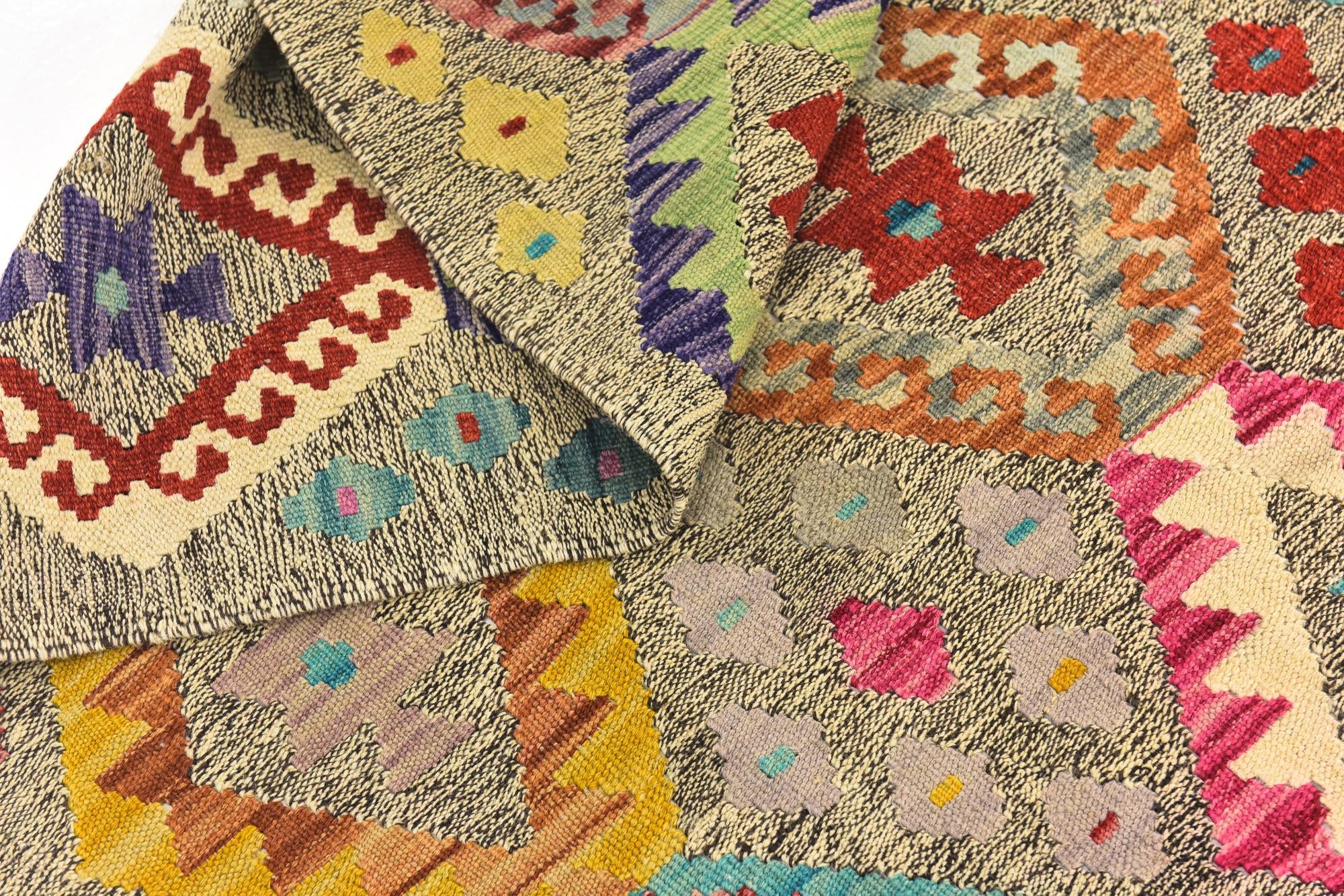 10' 10 x 12' 5 Hand Woven Kilim Modern Wool Rug