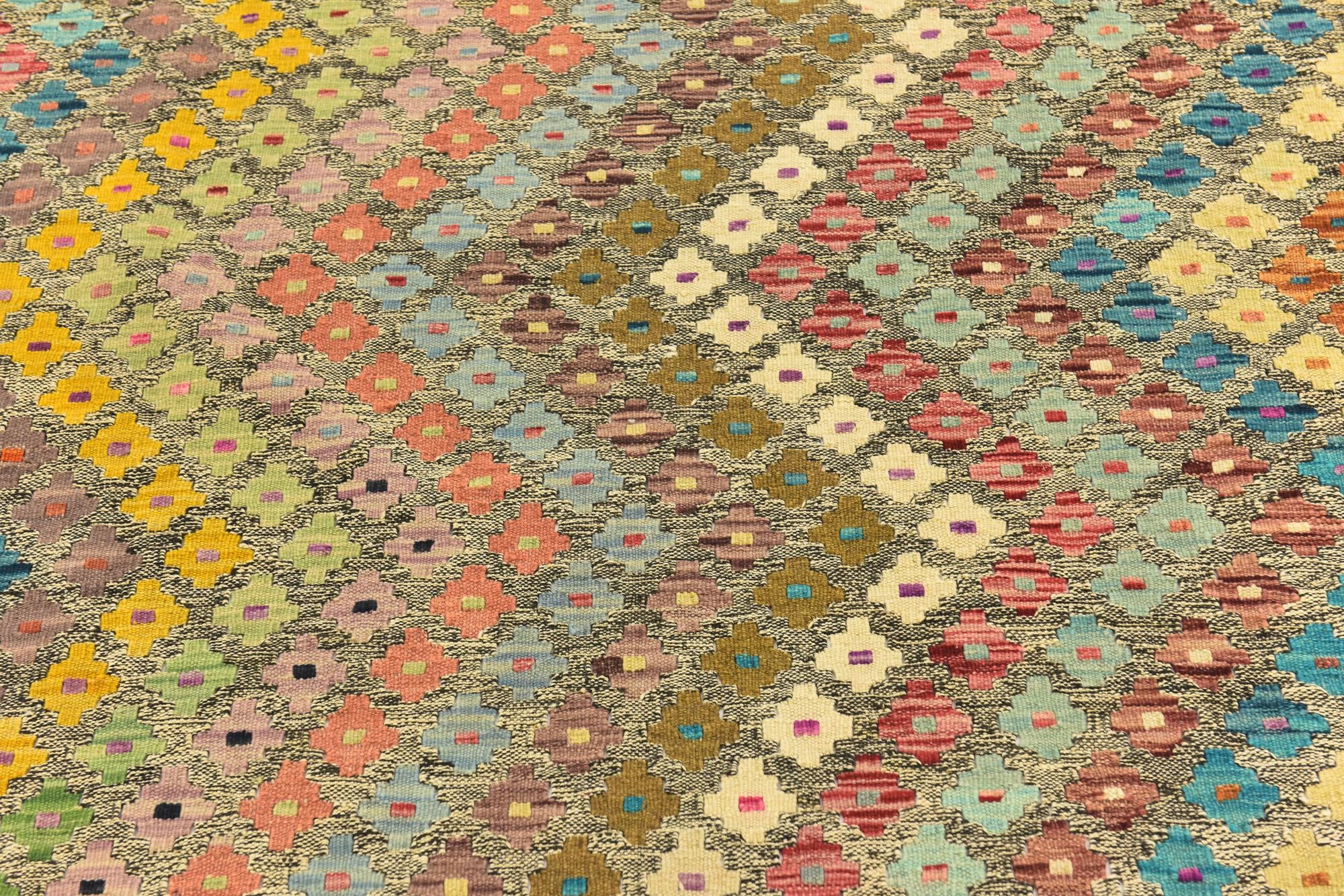 6' x 7' 9 Hand Woven Kilim Modern Wool Rug