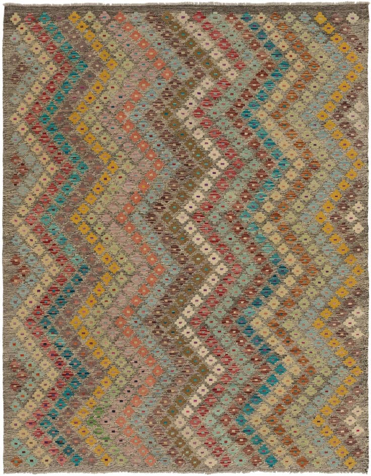 Detail image of 6' x 7' 9 Hand Woven Kilim Modern Wool Rug