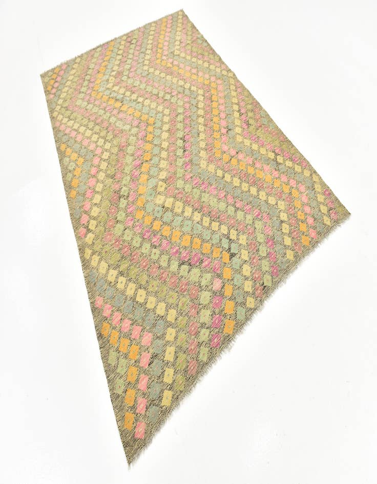 Detail image of 5' 10 x 8' Hand Woven Kilim Modern Wool Rug