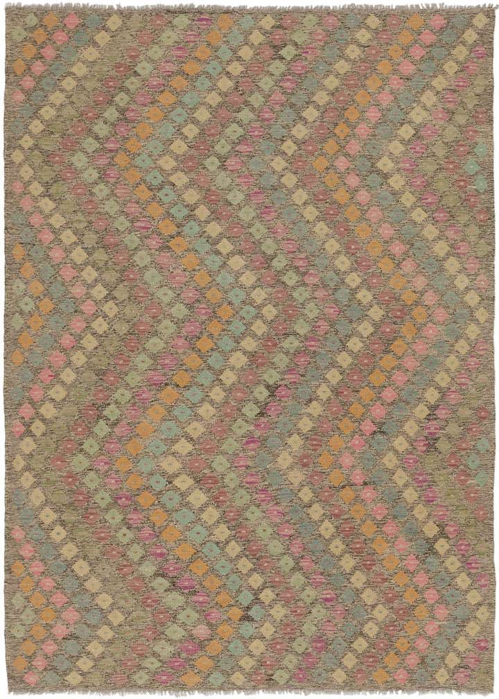 5' 10 x 8' Hand Woven Kilim Modern Wool Rug