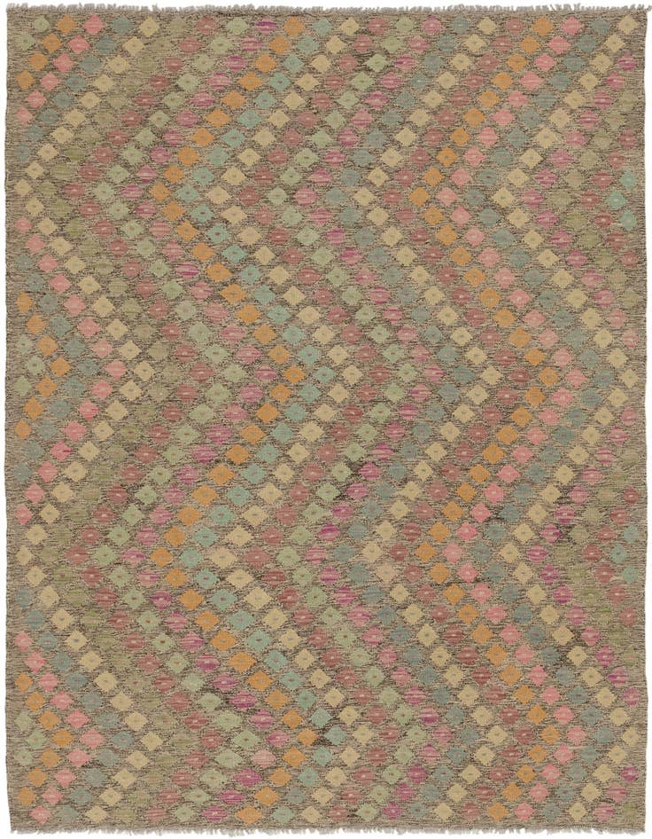 Detail image of 5' 10 x 8' Hand Woven Kilim Modern Wool Rug