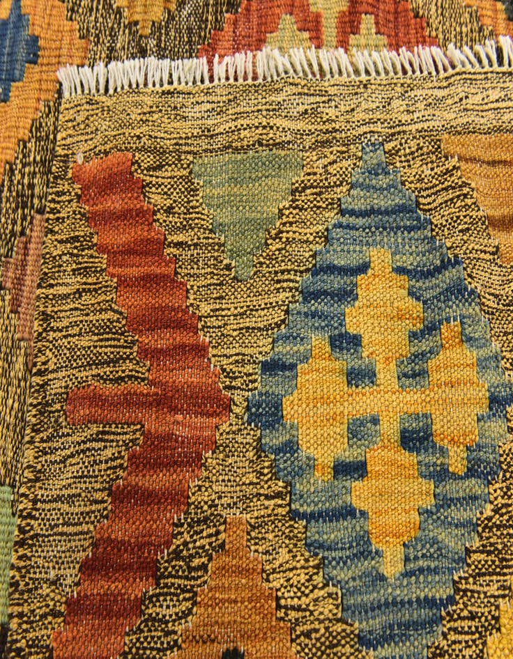 Detail image of 6' 6 x 8' 2  Hand Woven Kilim Modern Wool Rug