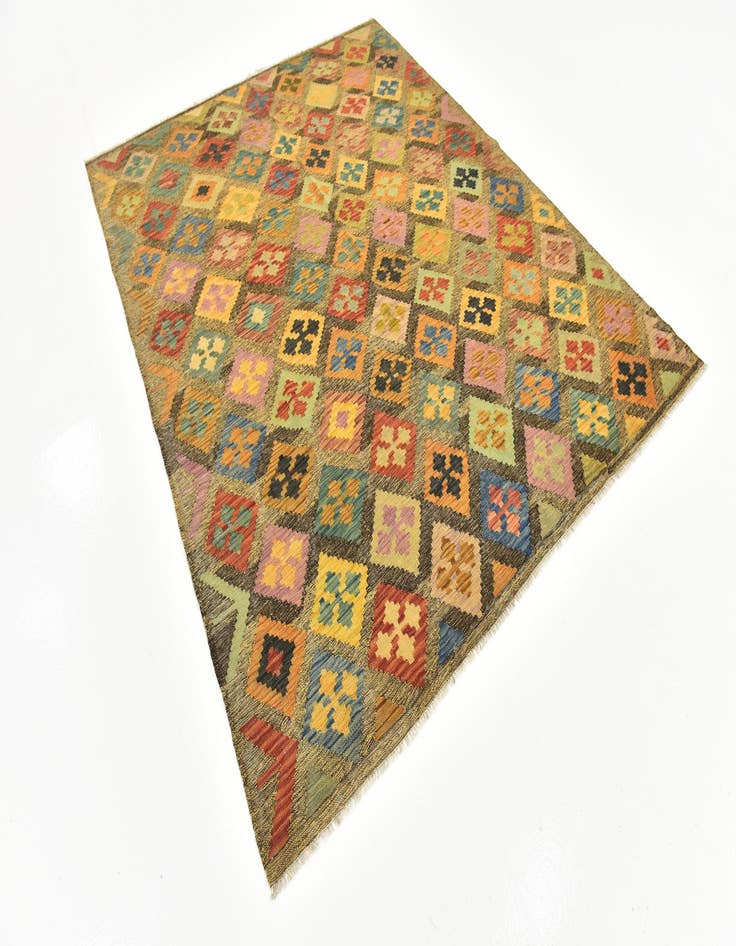 Detail image of 6' 6 x 8' 2  Hand Woven Kilim Modern Wool Rug