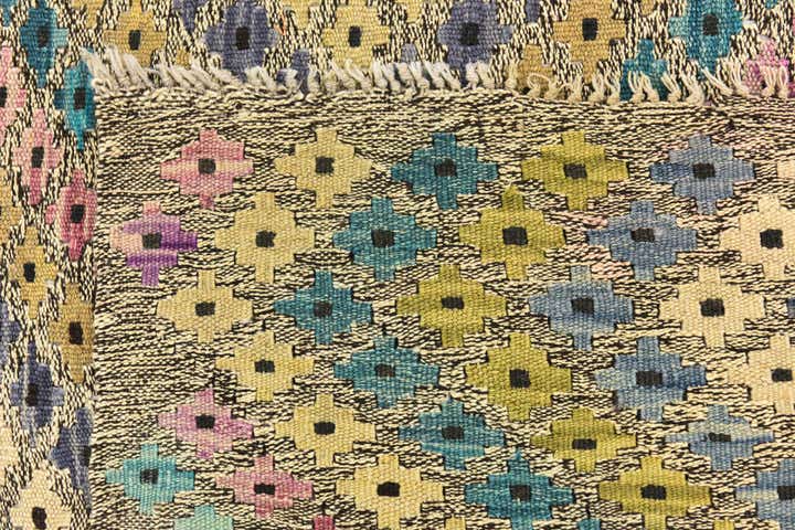 9' x 11' 6 Hand Woven Kilim Modern Wool Rug