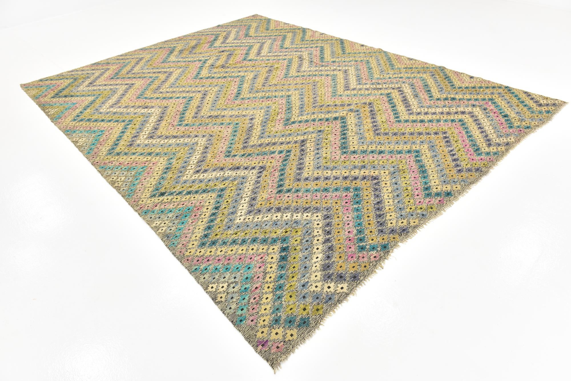 9' x 11' 6 Hand Woven Kilim Modern Wool Rug
