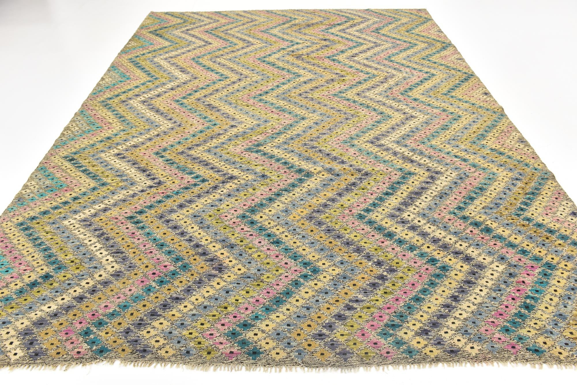 9' x 11' 6 Hand Woven Kilim Modern Wool Rug