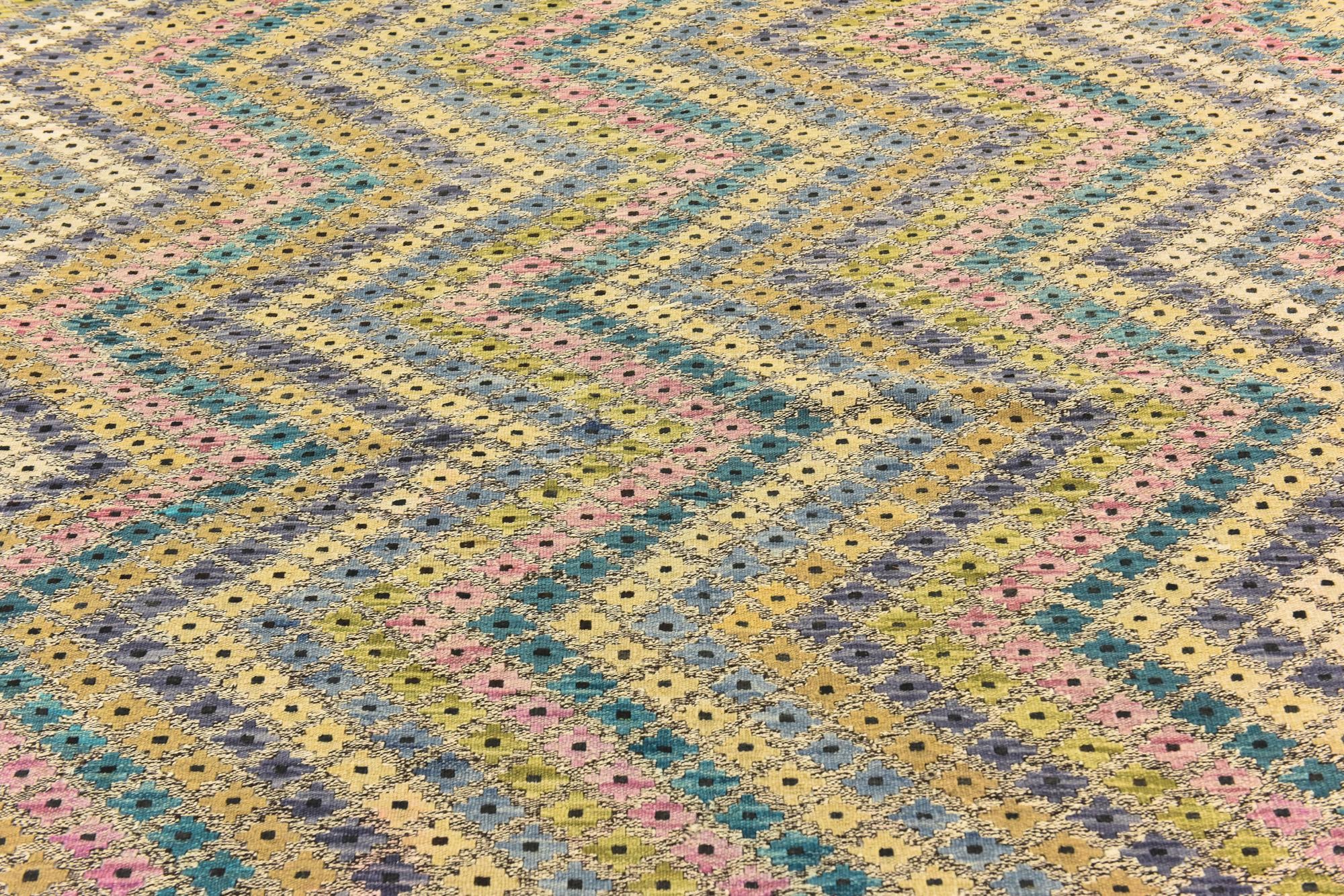 9' x 11' 6 Hand Woven Kilim Modern Wool Rug