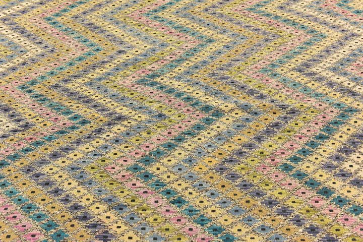 9' x 11' 6 Hand Woven Kilim Modern Wool Rug