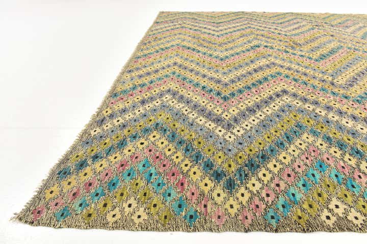 9' x 11' 6 Hand Woven Kilim Modern Wool Rug