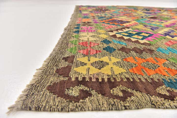 6' 9 x 8' Hand Woven Kilim Modern Wool Rug