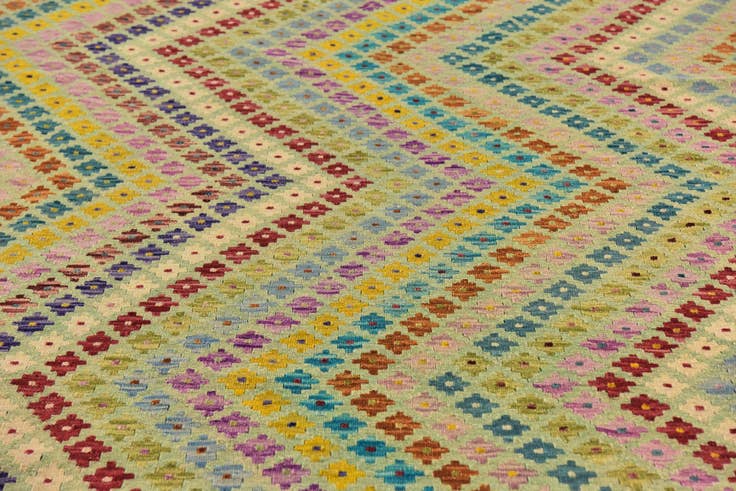 Detail image of 5' 10 x 7' 8 Hand Woven Kilim Modern Wool Rug