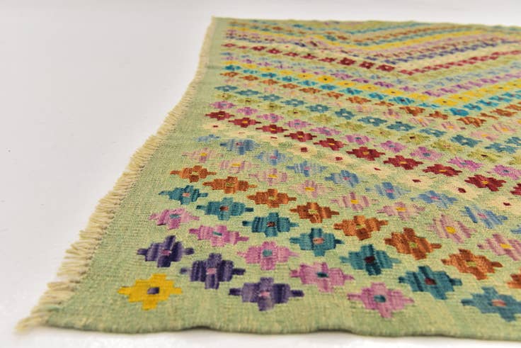 Detail image of 5' 10 x 7' 8 Hand Woven Kilim Modern Wool Rug